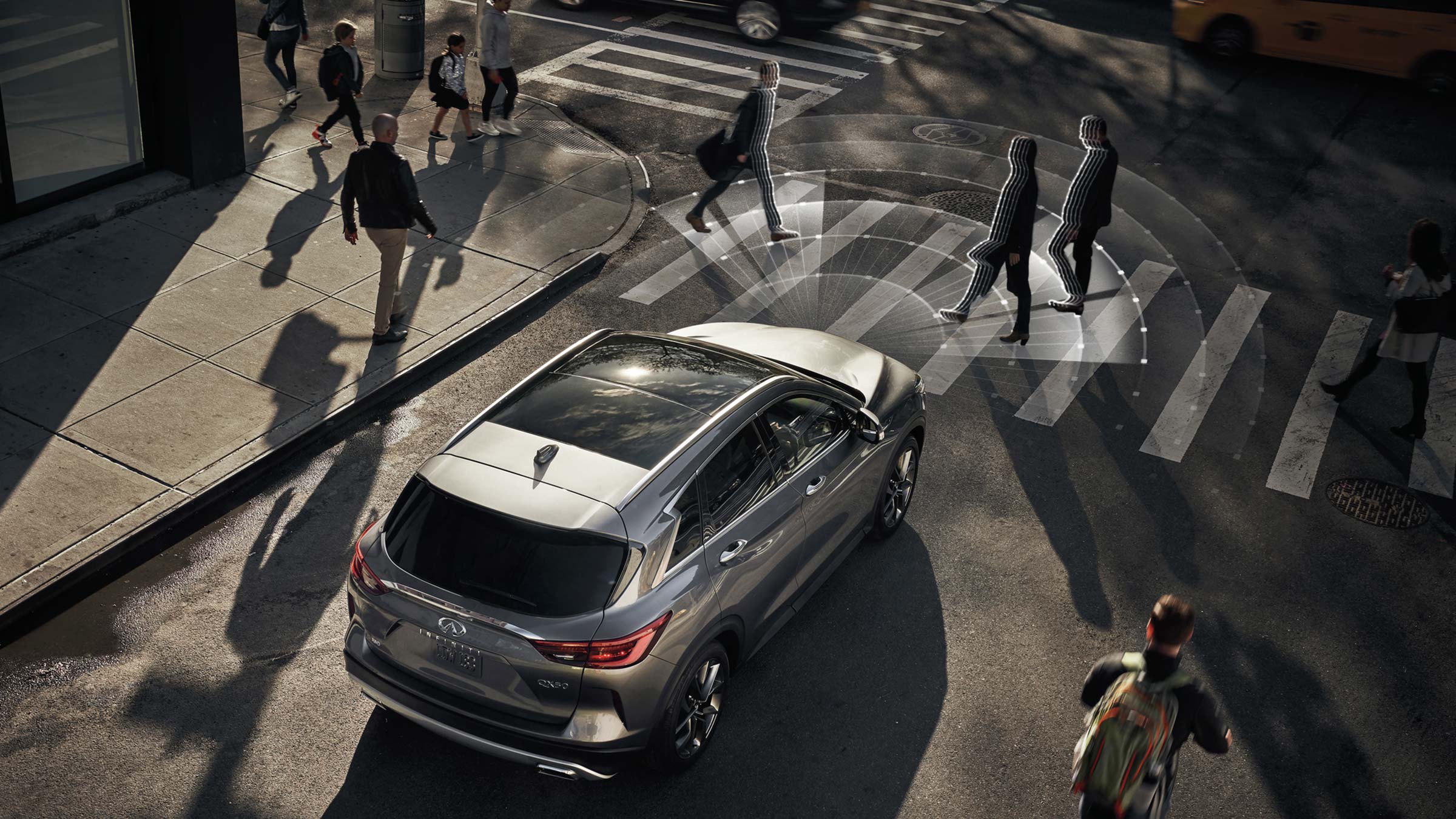 A bird's eye view of the 2022 INFINITI QX50 SUV parked.